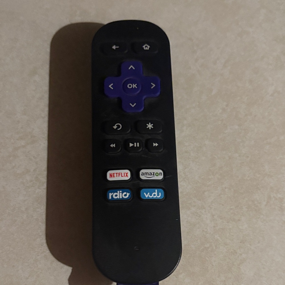 Roku Black and Purple Streaming Remote
